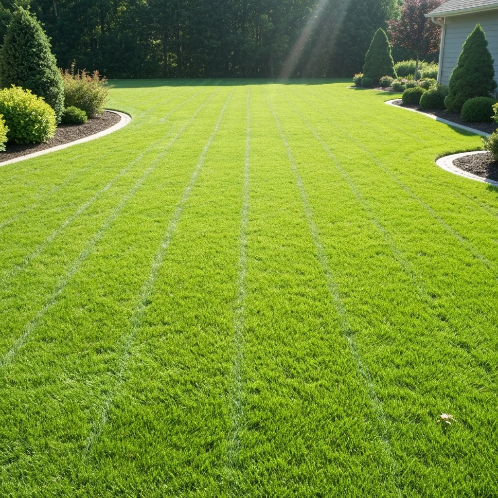 Freshly striped lawn after weekly mowing by 4D Lawn Care in Toledo, OH
